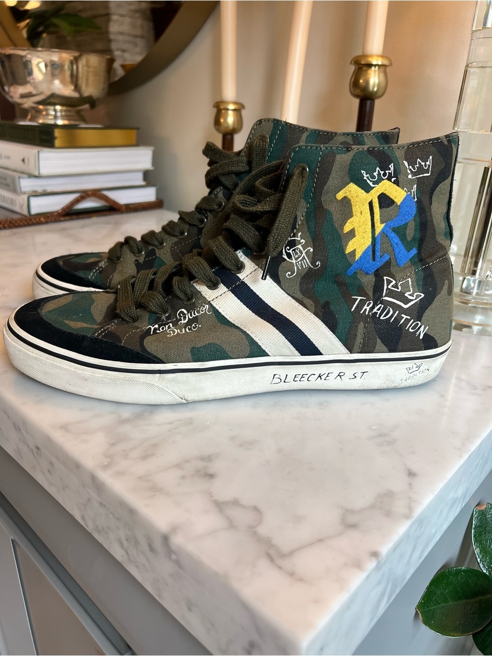 Polo Ralph Lauren Solomon Green Camo High Tops Men’s Size 11